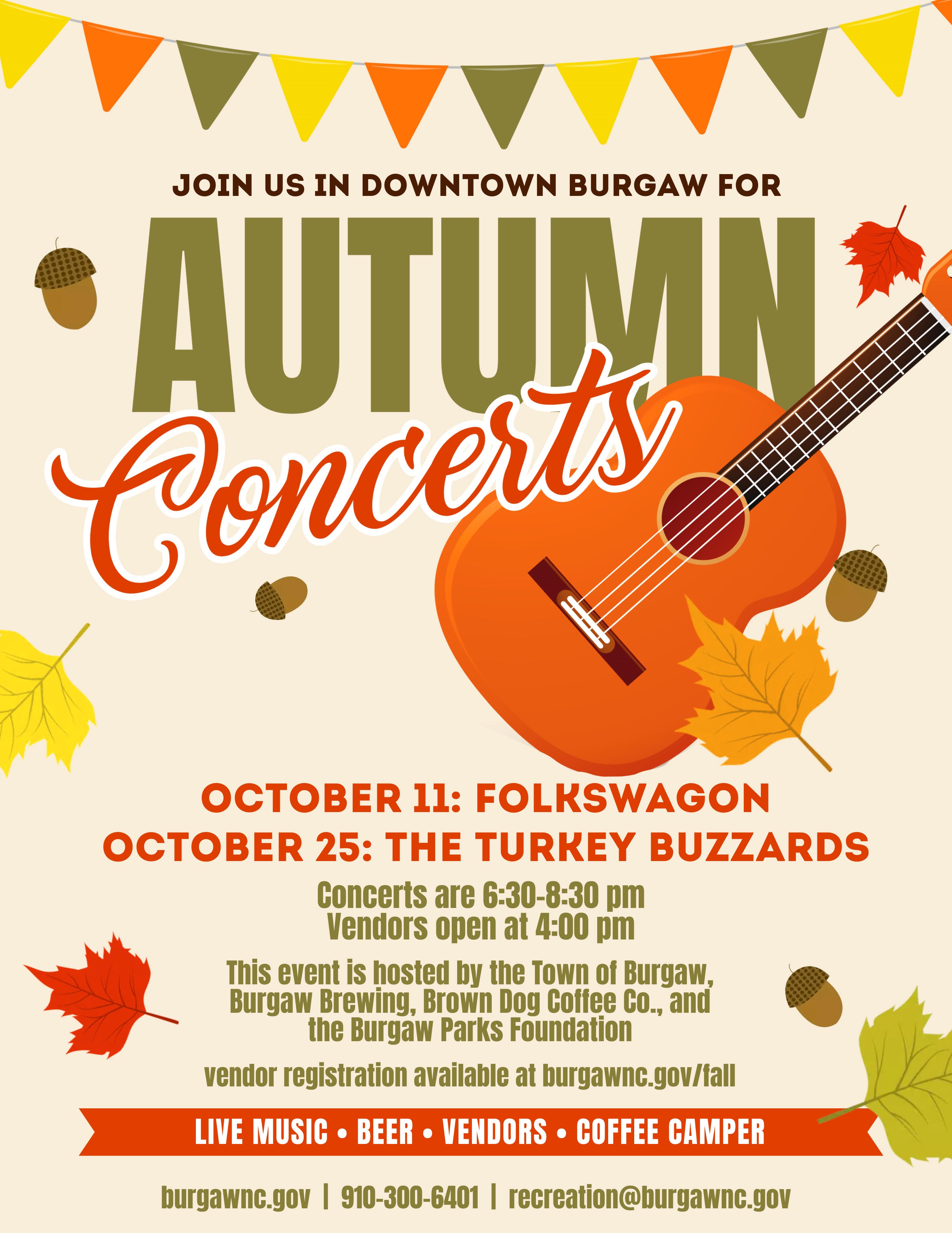 Autumn Concerts in Downtown Burgaw